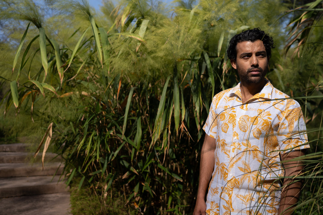 Men’s Tropical Print Linen Shirts