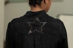 Gold dust in mocha & Black - Silk Dress