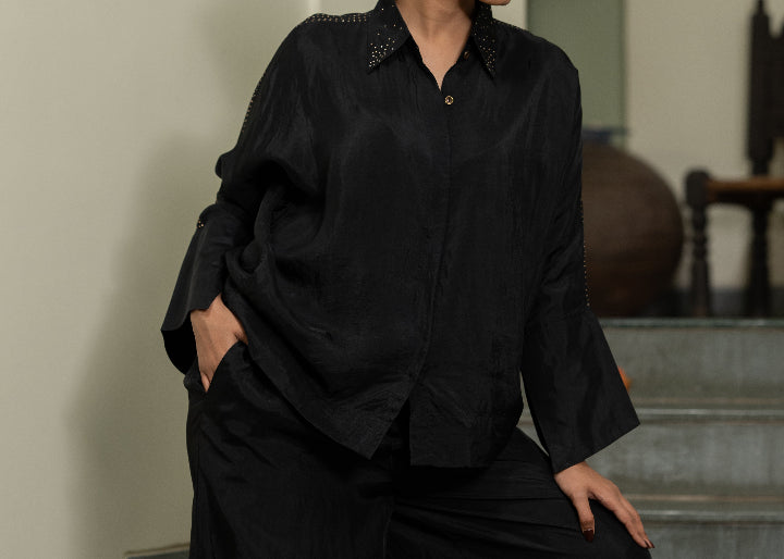 Mocha & Black Magic Silk Co-ord Set